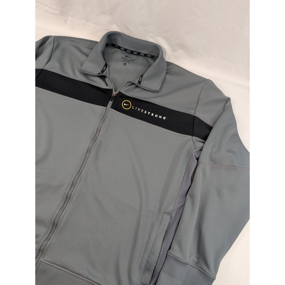 Nike Quarter Zip Armstrong Livestrong Long Sleeve Zip Up Jacket Full Zip Gray XL